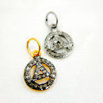 Load image into Gallery viewer, Diamond Sterling Silver Round Triangle Charm