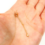 Load image into Gallery viewer, EFB51689. 14K Solid Gold and Diamonds Stars Dangle Earrings