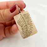 Load image into Gallery viewer, DP093. Diamond Sterling Silver Rectangle Leaf Pendant
