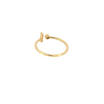 Load image into Gallery viewer, 14k Solid Gold Circle and Rectangle Diamond Ring.