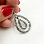 Load image into Gallery viewer, DP325. Diamond Sterling Silver Drop Dangle Pendant