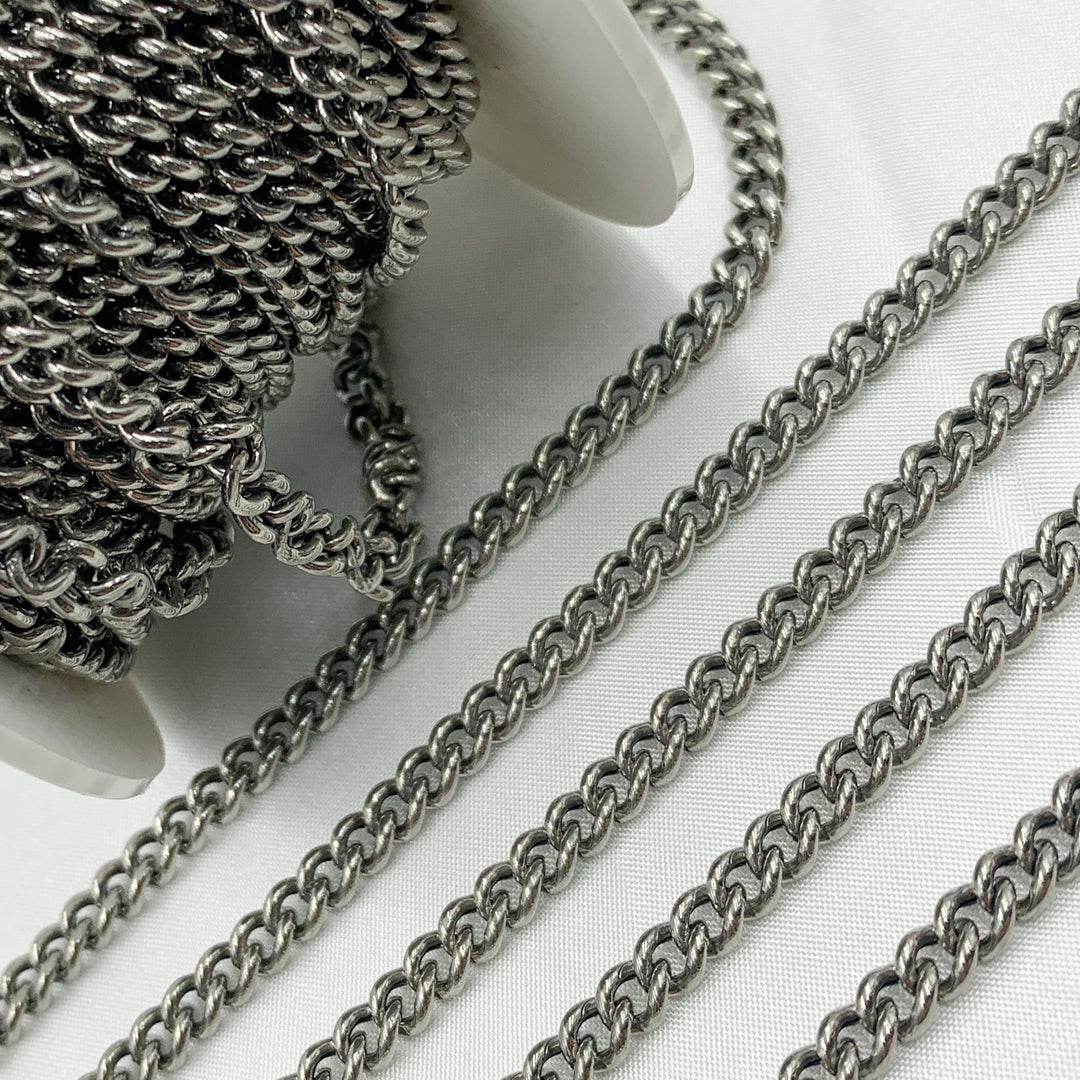 Y2OX. Oxidized Sterling Silver Curb Chain