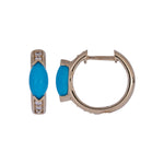 Load image into Gallery viewer, CE97351TQ8X4. 18K Solid Gold Diamond & Turquoise Earrings