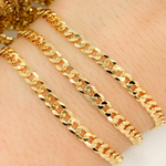 Load image into Gallery viewer, Gold Plated Sterling Silver Miami Flat Curb Link Chain