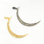 Load image into Gallery viewer, DP09. Diamond Sterling Silver Moon Pendant