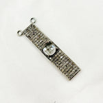 Load image into Gallery viewer, DC8. Silver Diamond and Gemstone Rectangle Connector