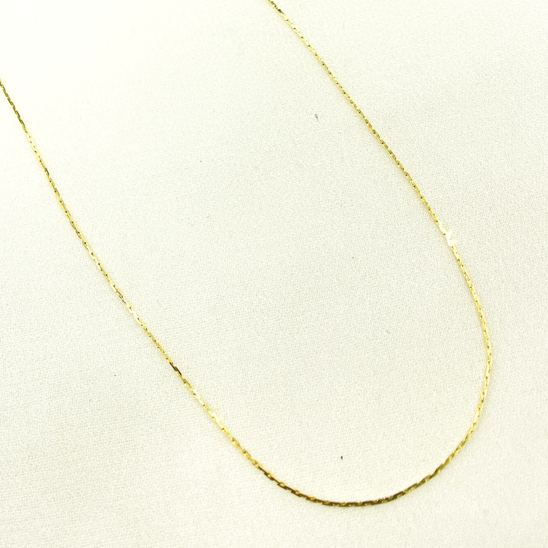 14k Solid Yellow Gold Solid Rectangular Box Chain