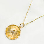 Load image into Gallery viewer, GDP269. 14K Solid Gold Diamonds Circle Triangle Charm