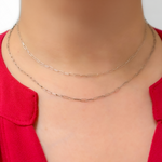 Load image into Gallery viewer, Sterling Silver Smooth Paperclip Necklace