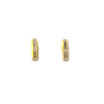 Load image into Gallery viewer, EFE52672. 14k Solid Gold Diamond Baguette Stud Earrings
