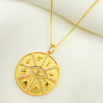 Load image into Gallery viewer, 14K Solid Gold Diamond Evil Eye & Symbols Charm. GDP193