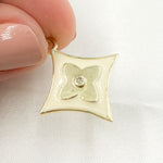 Load image into Gallery viewer, Buy Now Diamond Sterling Silver Diamond Shape Flower Enamel Pendant
