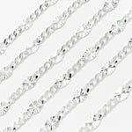 Load image into Gallery viewer, Buy Sterling Silver Curb and Diamond Cut Marina Link Chain