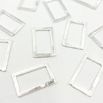 Load image into Gallery viewer, 20MM White Sterling Silver Brushed Rectangle Connector