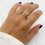 Load image into Gallery viewer, 14K Solid Gold Square Diamond Ring.