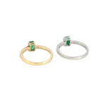 Load image into Gallery viewer, 14k Solid Gold Diamond and Emerald Statement Ring