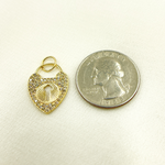 Load image into Gallery viewer, 14K Solid Gold Diamond Heart Charm. GDP196