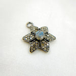 Load image into Gallery viewer, DSC033. Diamond Sterling Silver Flower Charm with Gemstone