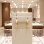 Load image into Gallery viewer, GER50. 14K Solid Tri-Tone Gold Earrings Circle Shape Hoop