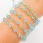 Load image into Gallery viewer, Buy Blue Chalcedony Gold Plated Sterling Silver Wire Chain