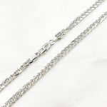 Load image into Gallery viewer, 14K Solid White Gold Wheat Chain