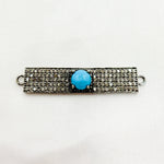 Load image into Gallery viewer, DC9. Silver Diamond and Gemstone Rectangle Connector