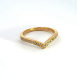 Load image into Gallery viewer, 14k Solid Gold Diamond Chevron Ring.