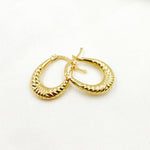 Load image into Gallery viewer, GER177. 14K Solid Gold Croissant Hoops