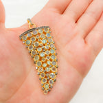 Load image into Gallery viewer, DSP029. Diamond Silver Gemstone Horn Pendant
