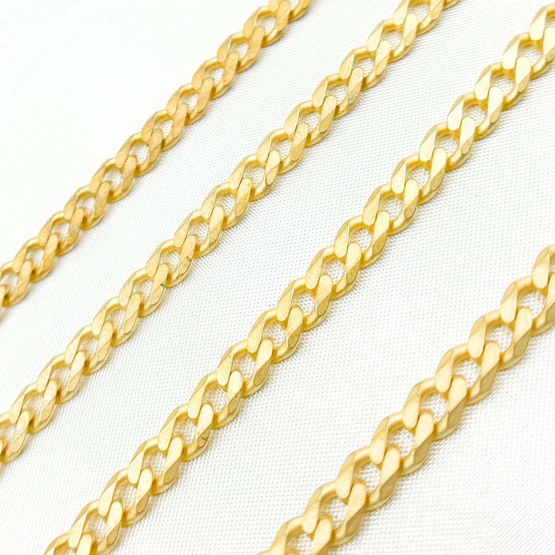 Shop Now Gold Plated Matte Sterling Silver Flat Curb Chain