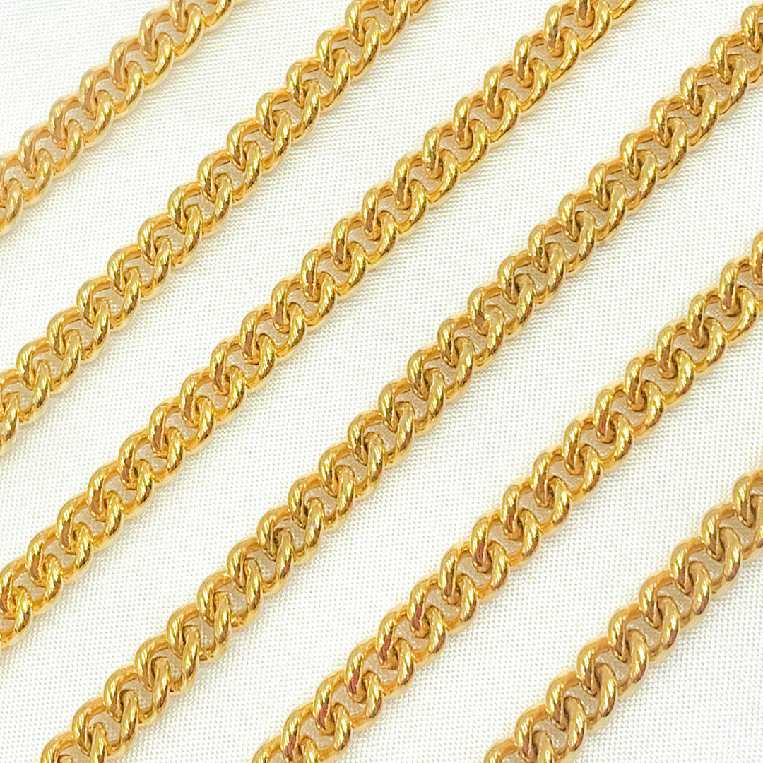 Y2GP. Gold Plated 925 Sterling Silver Hollow Round Curb Chain