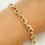 Load image into Gallery viewer, 568861G Bracelet. 14K Yellow Hollow Gold Diamond Cut Marina Link Bracelet
