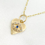 Load image into Gallery viewer, 14K Solid Gold Diamond Heart Eye Charm