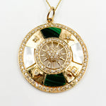 Load image into Gallery viewer, 14K Gold Symbols Round Pendant