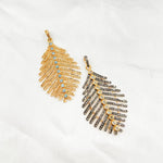 Load image into Gallery viewer, DP514. Diamond Sterling Silver Leaf Pendant with Gemstone