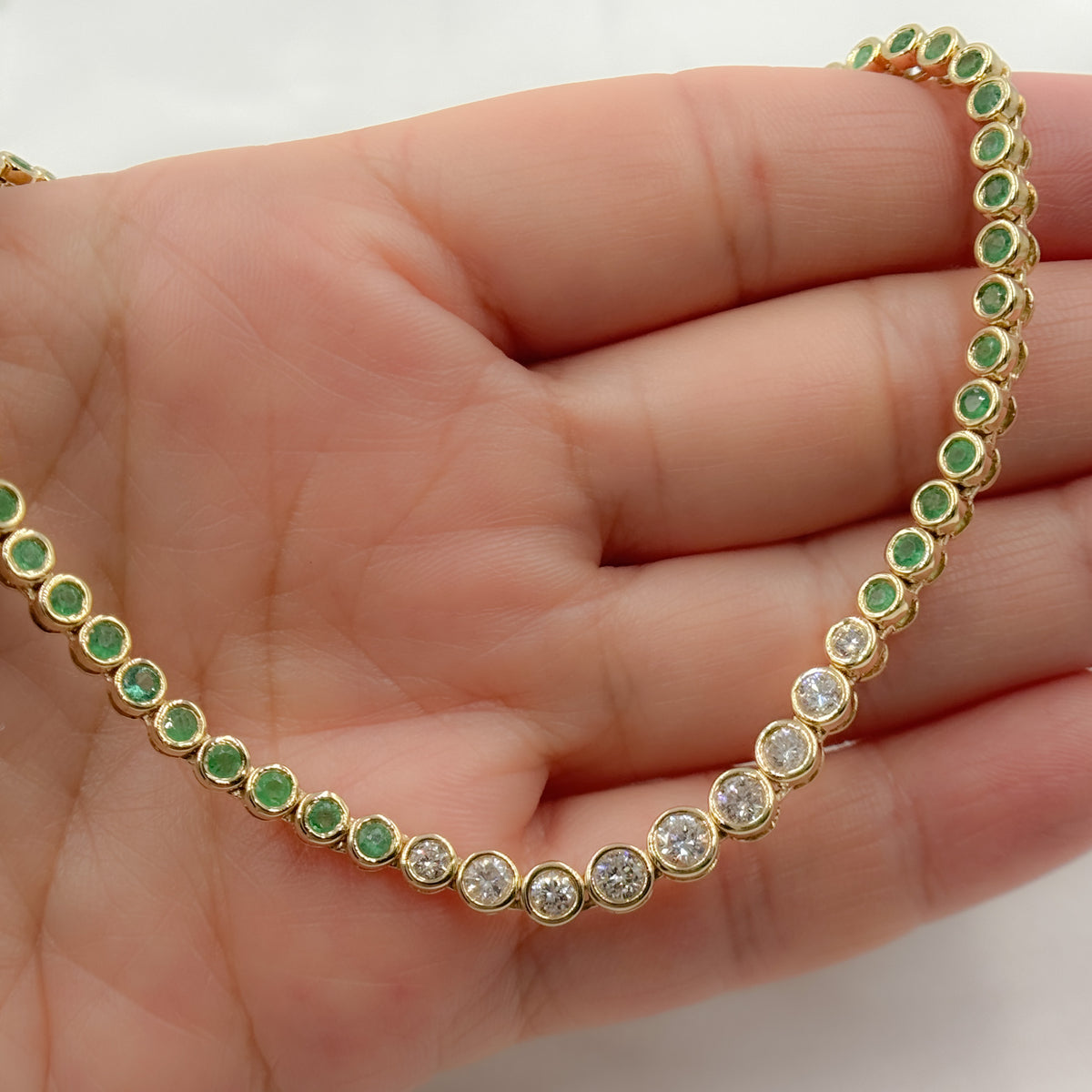 NFK70973EM. 14K Solid Gold Diamond Fancy Necklace