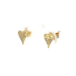 Load image into Gallery viewer, ER416801Y. 14K Solid Gold Diamond Heart Studs Earrings