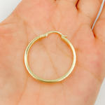 Load image into Gallery viewer, GER57. 14K Gold Flat Round Hoop Earrings with Texture