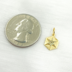Load image into Gallery viewer, GDP426. 14K Solid Gold Diamond Hexagon Charm with Star in the Center