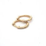 Load image into Gallery viewer, EHB56589. 14k Solid Yellow Gold Diamond Hoops