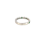 Load image into Gallery viewer, 14k Solid Gold Emerald and Diamond Band Ring.
