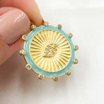 Load image into Gallery viewer, Silver Round Enamel Pendant