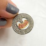Load image into Gallery viewer, DC043. Diamond Sterling Silver Emoji Pendant with Gemstone