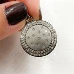 Load image into Gallery viewer, Diamond Sterling Silver Round Pendant