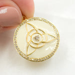 Load image into Gallery viewer, Shop Now Sterling Silver Round Celtic Trinity Knot Enamel Pendant with Gemstone