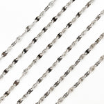 Load image into Gallery viewer, Oxidized Sterling Silver Diamond Marina Link Chain