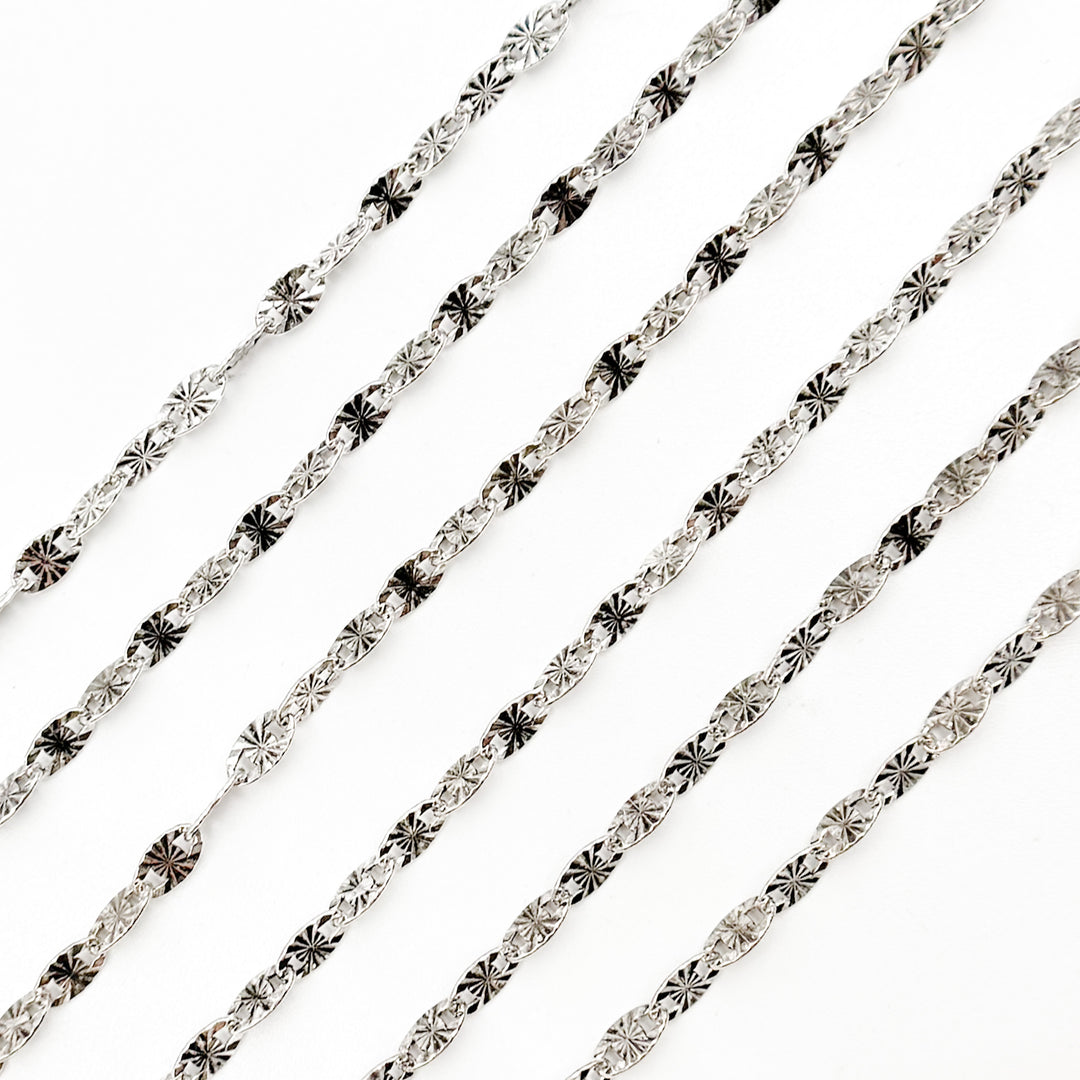 Oxidized Sterling Silver Diamond Marina Link Chain