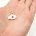 Load image into Gallery viewer, DC339. Diamond Sterling Silver Eye Pendant with Gemstone