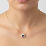 Load image into Gallery viewer, NT405922. 14K Solid Gold Octagon Gemstone Fancy Tiny Necklace