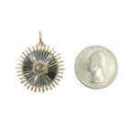 Load image into Gallery viewer, Silver with 14K Gold and Diamonds Circle Shape Charm